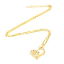 Islamic Allah Pendant Lady Fashion   Heart Necklace Irish Necklace Muslim Necklace Women Jewelry 2024 - buy cheap