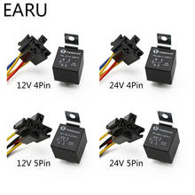 Waterproof Automotive Relay 12V 24V 4pin 5pin 4P 5P 40A Car Relay With Black Red Copper Terminal Auto Relay With Relay Socket 2024 - купить недорого