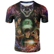Camiseta com estampa 3d do filme horror, camiseta masculina e feminina estilo hip hop streetwear 2024 - compre barato