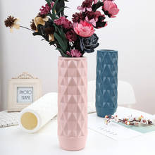 Геометрическая пластиковая ваза для цветов, нордическое украшение для дома, новинка 2021, декоративные вазы, декоративная ваза для гостиной 2024 - купить недорого