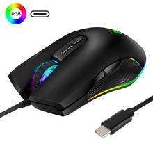 Проводной USB C мыши эргономичной RGB игровая подсветка sem FIO 3200 Точек на дюйм оптический Тип C мыши для MacBook Pro 2017/2016 HP ПК с ОС Windows 2024 - купить недорого