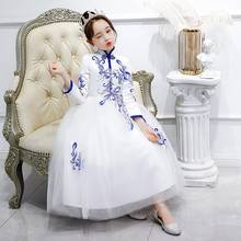 Vintage Chinese Kids Embroidery Cheongsam Elegant Flower Girl Dress Baby Girls Dance Wedding Evening Party Ball Gown  Cosplay 2024 - buy cheap