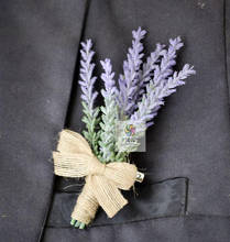 1 peça noivo padrinho boutonniere artificial lavanda flor casamento melhor homem corsage festa de formatura terno broches acessórios 2024 - compre barato