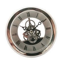 Esfera de 103mm con números romanos, inserto de reloj de cuarzo con adorno plateado, fabricación artesanal de Relojes de pared, plateado 2024 - compra barato