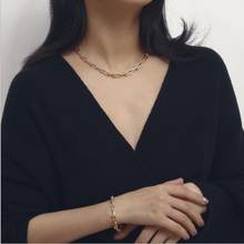 Collar de cadena de eslabones en forma de U para mujer, gargantilla de diseño creativo, joyas, collar dorado, novedad 2024 - compra barato