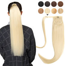 Isheeny Human Hair Pony Tail Extensions Straight 14" 18" 20" 24" Real Natural Brazilian Remy Wrap Clip In Hair Extension 2024 - купить недорого