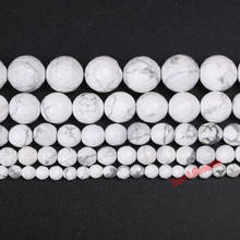 Fctory Price Natural Stone Faceted White Turquoises Round Loose Beads 16" Strand 4 6 8 10 12 MM Pick Size For Jewelry 2024 - buy cheap