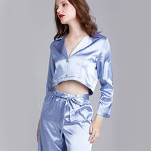 Roseheart-Conjunto de pijama de seda de imitación para mujer, ropa de dormir Sexy para el baño, conjuntos de 2 piezas, color rosa y rojo, para primavera 2024 - compra barato