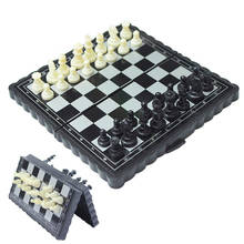 BSTFAMLY пластиковый мини-Шахматный набор, портативная игра в международные шахматы 13*13 см, складная Шахматная шахматная доска, игрушка в подарок для детей I54 2024 - купить недорого