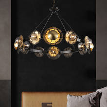 Lámpara LED posmoderna de cobre para comedor, iluminación de araña para dormitorio, luminarias creativas de lujo, decoración de vidrio 2024 - compra barato