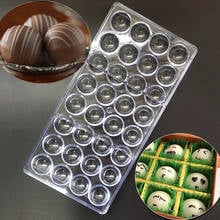 Molde de chocolate transparente 24 semi-bola, forma para fondant de chocolate diy, ferramenta de confeitaria de policarbonato para doce 2024 - compre barato