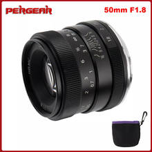 Pergear-lente de gran apertura de 50mm F1.8, objetivo fijo de enfoque Manual para Sony A6500, Fuji XT3 y M4/3, cámaras 2024 - compra barato