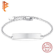 BELAWANG-pulsera de cadena de eslabones para mujer, brazalete personalizado de Plata de Ley 925, regalo de joyería ajustable para parejas 2024 - compra barato