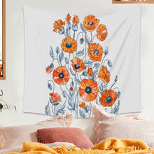 Kit de tapeçaria nórdica com estampa de flores, toalha de praia pequena, tecido fresco, para decoração de parede de casa 2024 - compre barato