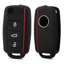 Силиконовые ключи обложка чехол для VW Гольф для Skoda Yeti превосходная Октавия Рапид для SEAT leon ibiza 3 кнопки дистанционного ключа оболочки Чехол 2024 - купить недорого
