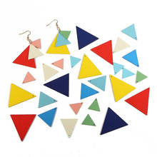 10 pcs Wooden Triangle Earring Pendant DIY Handmade Earring Parts Charms For Jewelry Making 2024 - buy cheap