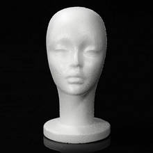 Styrofoam Foam Mannequin Female Head Model Dummy Wig Glasses Hat Display Stand 2024 - buy cheap