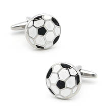 Free Shipping Men's Cufflinks Football Design White Color Quality Copper Cuff Links Wholesale&retail 2024 - buy cheap