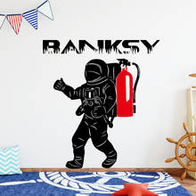 Personalized fire man Banksy Wall Stickers Modern Fashion Wall Sticker Pvc Wall Decals Background Wall Art Decal 2024 - buy cheap