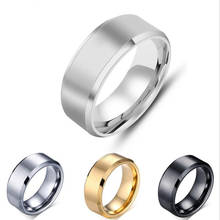 Модное очаровательное Ювелирное кольцо для мужчин из нержавеющей стали черные Серебристые золотистые кольца для женщин Свадебные подарки 2024 - купить недорого