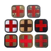 EMS EMT MED RED Cross Tactical Medical Blood Aid Embroidery Patches Tactical Medical Backpack Armband Insignia Patch badge 2024 - buy cheap