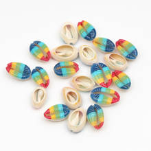 Радужные радужные узоры ракушки ремесла натуральные морские ракушки женский декор для пляжа 2024 - купить недорого