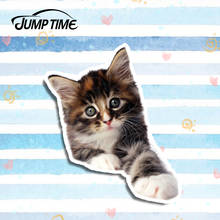 Jump Time 13cm x 11.1cm Small Tits Watching You Graphics Funny Cute Cat Car Stickers Vinyl DIY Bumper JDM Waterproof Fine Decals 2024 - buy cheap