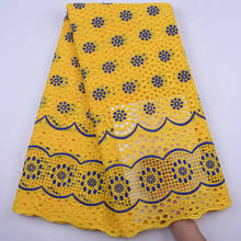 Yellow African Cotton Lace Fabric 2020 High Quality Lace Embroidery Dry Lace Fabric Swiss Voile Lace In Switzerland Swiss Y1931 2024 - buy cheap