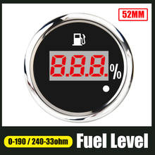 Indicador Digital de nivel de combustible de 52mm apto para 0-190 / 240-33 ohm, medidor de nivel de aceite de Motor de coche y barco con alarma 9-32V 2024 - compra barato