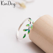 Kindey Bohemian Silver Color Leaf Rings For Women Men Engagement Rings Girls Party Gifts Wedding Jewelry 2024 - buy cheap