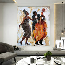 Abstracto pintura a óleo da lona imagem parede arte decoração casa música festa guitarra dançarino imprime fotos para sala de estar cuadros 2024 - compre barato