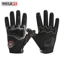 WOSAWE-guantes de Moto de cuero sintético para hombre, accesorio táctico de dedo completo para pantalla táctil, Motocross, carreras 2024 - compra barato