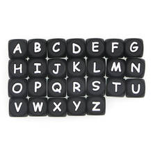 Kovict 10pcs 12mm Black Silicone Alphabet Letter Beads Baby Teething Pacifier Chain Silicone Baby Teether BPA Free 2024 - buy cheap