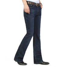 Jeans Men Winter Men's Mid-High Waist Micro-lace pants pure Black Plus Velvet Thick Pants Black Jeans 2024 - buy cheap