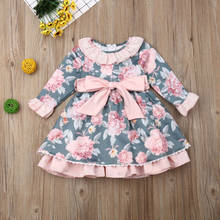 Vestido tutu de flor infantil, vestido da moda, infantil, fofo, bebê, menina, casual, princesa, vestidos de festa, roupas, outono, 1-6 anos, imperdível 2024 - compre barato