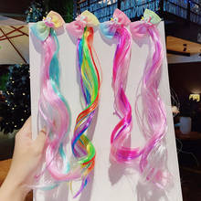 Заколки для волос с бантом для девочек, милые разноцветные завязки на голову с милым мультяшным принтом принцессы, модные аксессуары для волос 2024 - купить недорого