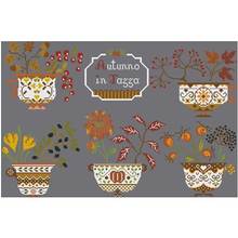 Cinco tazas de té con flores-patrón de otoño, punto de cruz 11CT 14CT, Kits de punto de cruz chino DIY, juegos de bordado de costura 2024 - compra barato