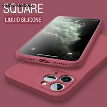 Оригинальный квадратный Мягкий силиконовый чехол для телефона iPhone 11 12 Pro Max XS SE 2020 X XR 6 6S 7 8 Plus 12 Mini однотонный чехол 2024 - купить недорого