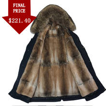 Winter Coat Real Fox Fur Collar Rabbit Fur Liner Jacket Warm Thick Men's Long Windproof Fashion Parkas 2024 - buy cheap
