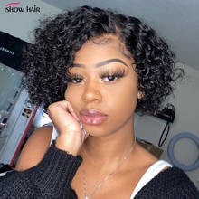 Ishow-Peluca de cabello humano rizado para mujeres negras, corte Pixie corto, sin pegamento, hecha a máquina 2024 - compra barato