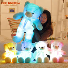 Urso de pelúcia led brilhante, travesseiro colorido de pelúcia 2024 - compre barato