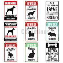 Beware Of Dog Sign Warning Vintage Metal Sign Guard Dog Sign Wall Decor Tin Sign Yard Sign No Trespassing Metal Dog Signs 2024 - buy cheap