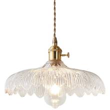 Retro brass glass chandelier Nordic minimalist bedroom bar table lamp balcony entrance porch dining room lamp 2024 - buy cheap