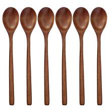 Wooden Spoons 1 Pieces 9 Inch Wood Soup Spoons for Eating Mixing Stirring Long Handle Spoon with Japanese Style Kitchen Utensi 2024 - buy cheap