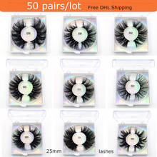 50 pairs/lot 25mm Lashes 3D Mink Eyelashes Handmade Dramatic Lashes Mink Full Volume False Eyelash Makeup cilios visofree lashes 2024 - buy cheap