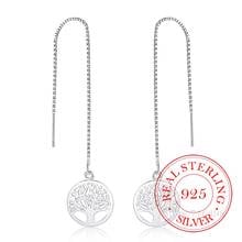 925 Sterling Silver Earring Korean Long Tassel Vintage Tree Of Life Dangle Earrings For Women 2020 Engagement Wedding Jewelry 2024 - buy cheap