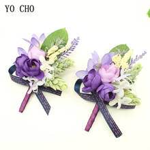 YO CHO-broche de flores para boda, ramillete de muñeca para damas de honor, pulsera, alfiler, accesorios de boda 2024 - compra barato