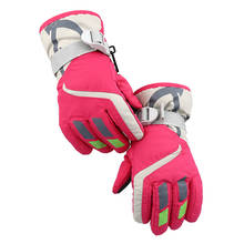 Guantes impermeables para niños, manoplas cálidas de dedo completo con correa para deportes al aire libre, esquí, snowboard, invierno, 2021 2024 - compra barato