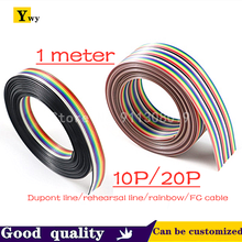 1Meter 10P/20P 1.27MM/2.54MM PITCH Color Flat Ribbon Cable Rainbow DuPont Wire for FC Dupont Connector 2024 - buy cheap