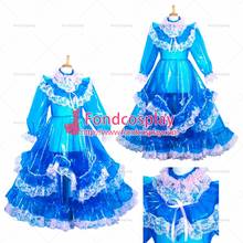 Vestido largo de PVC con cerradura para dama, vestido largo azul de EVA con cerradura, CD/TV a medida, [G3850] 2024 - compra barato